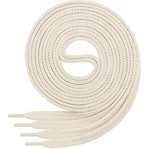 Di Ficchiano Veters plat, 7 mm breed, voor sneakers, sportschoenen, leren schoenen, platte schoenveters, zeer scheurvast, schoenveters, 45 kleuren, 60 cm - 220 cm lengte, polyester, Creamy, 100 cm /