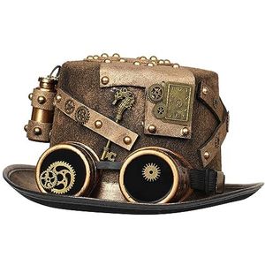 Unisex gotische steampunk hoeden steampunk bolhoed gotische vakantie feest podium accessoire (kleur: bruin, maat: 58-59 cm)