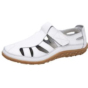 Frauit retro sandalen voor dames, zacht leer, platte schoenen, modieus, zomer, vrouwen, comfortabele sneakers met klittenbandsluiting, casual, zachte sandalen, sport, vrije tijd, reizen