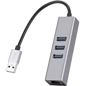 ZZjingli SL-030 USB naar Gigabit Ethernet RJ45 & 3 x USB 3.0 Adapter Converter HUB (Grijs)