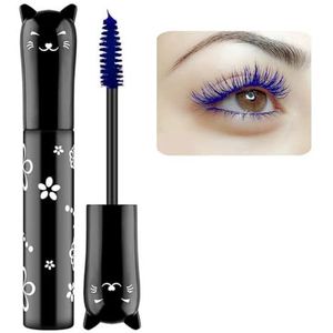 Mascara kattenoog make-up kleur waterdichte sneldrogende mascara voor wimperverlenging make-up wimpers feestelijke scène (blauw)