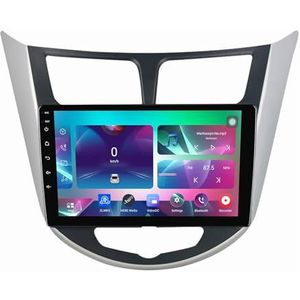 9"" Android 14 Touchscreen Autoradio 2 din met AHD Omgekeerd beeld Bediening op het stuur Bluetooth GPS navigatie Draadloze CarPlay voor Hyundai Verna 2010-2016(B,Q100(1+32G))