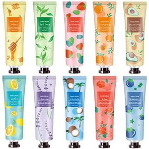 10 Pack Handcrème voor droge gebarsten handen, Vaderdag cadeau voor papa, leraar waardering geschenken, moedergeschenken, verjaardagscadeaus voor vrouwen, natuurlijke plantaardige geur mini handlotion