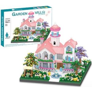 Meisjes prinses tuin droomvilla kasteel bouwstenen speelgoed voor kinderen van 6 jaar en ouder 4080PCS roze bouwstenen kits beste cadeaus voor meisjes 6-12 verjaardag Kerstmis