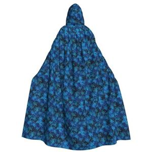 Bxzpzplj Zeeschildpad-blauwe mantel met capuchon voor mannen en vrouwen, carnavalskostuum, perfect voor cosplay, 185 cm