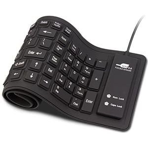 Sungwoo Siliconen Opvouwbare Bedrade Toetsenbord USB Waterdichte Printbox Toetsenbord voor Laptop Laptop All Black