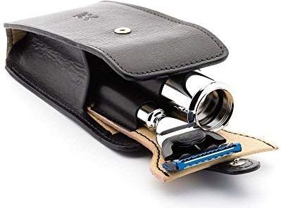 MÜHLE - Kit de Viaje - Scheerkwast - Verchroomd - Veganistisch - Met Reisetui