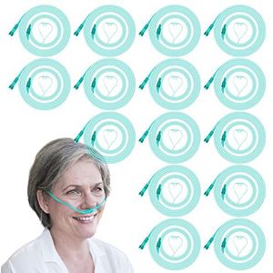 Zuurstofbril, neusbril, zuurstofslang van siliconen: Nizirioo 15 stuks neusbril, zuurstofbril met 300 cm O2-slang voor zuurstofapparaat, ademtherapie- en inhalatieapparaten
