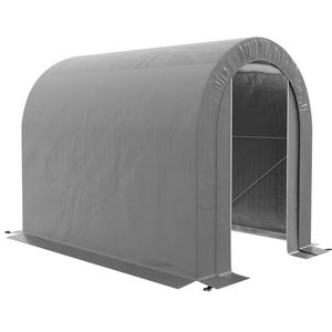 Outsunny Tuinhuis voor opslag buitenshuis, fietsgarage, PE-zeil, frame van verzinkt metaal, afmetingen: 2,4 x 1,6 x 1,9 m, grijs