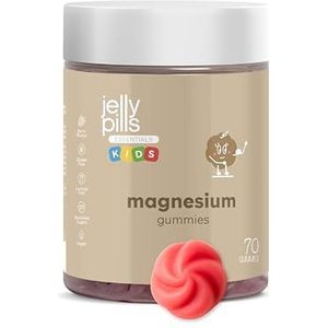Jelly Pills Magnesium voor Kinderen + Vitamine B6 – 70 Vegan Gummies – Zonder Suiker – Bessensmaak – Voor Rust, Spieren & Goede Nachtrust