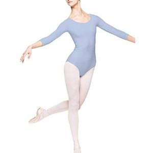 Arabesque 3/4 korte mouwen dames balletpak klassieke body, 2002, hemelsblauw, L