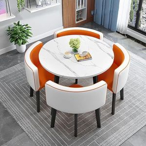 XIANGLV Eettafelset voor 4 vergaderzalen tafel ronde tafel en stoelen eetkamer tafel set voor 4 kleine ronde eettafel ronde keukentafel cirkel keukentafel (A13,80x80x75cm)