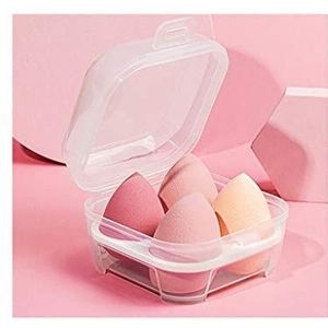 Tingyanyan 4 Stuks Natte & Droge Make-upspons Set Foundation Blending Spons met Ei Tray Case