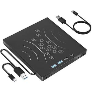 Externe CD/DVD-drive for laptop, dvd-speler for pc, , 7-in-1 USB3.0 draagbare externe schijf, optische drive, cd-brander