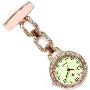 DangLeKJ Nieuwe Verpleegster Pocket Horloges Rvs Arabische Cijfers Quartz Pocket Horloges Broche Arts Verpleegkundige Horloges voor Mens Womens Zakhorloge Gift, Rosegold