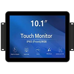 GreenTouch 10,1 inch 10 punten waterdichte industriële PCAP touchscreen LCD-monitor met open frame 1280 x 800 zwart