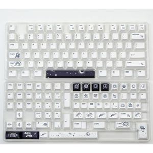 QPSJXN KBDIY Pastel Chalk Thema PBT Keycaps -Profiel 144 ISO 7U voor mechanische toetsenborden met MX-schakelaars compatibel met Koreaanse en Japanse lay-outs (Outer Space-EN)