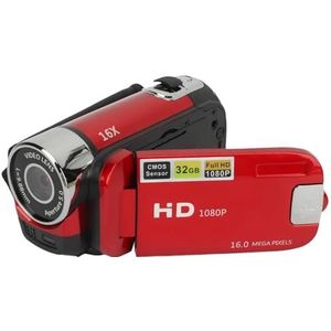 Digitale Camera 1080P, 16MP Compacte Kleine Videocamera met 16x Digitale Zoom, Anti-shake, Loop-opname, 2,4-inch Draaibaar Scherm Vlogcamera voor Tieners, Volwassenen, Beginnende