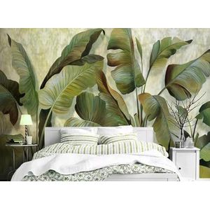 Vintage Plant Groen Bananenblad 3D Behang Mobili Kantoor Woonkamer Bank Sofa Slaapkamer TV Achtergrond Muur Decoratie-150cm×105cm