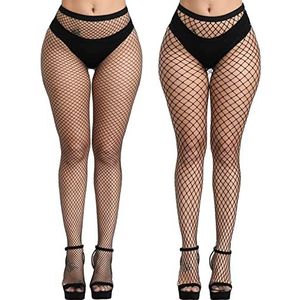 DRESHOW Hoge Taille Panty Visnet Kousen Dij Hoge Kousen Pantyhose voor Vrouwen