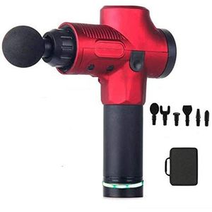 Massagepistool, massage-gun, massageapparaat met 6 snelheden, elektrisch handmassageapparaat met 30 massagekoppen LCD-scherm met opbergtas voor nek schouder rug 2400 mAh