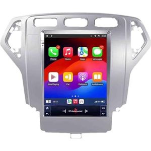 Android 14 2 Din Autoradio 9in Auto Stereo voor Ford Mondeo 2007-2010 met Draadloze Carplay Android Auto Bluetooth GPS Navigatie FM Radio WIFI Stuurwielbediening(H-4(4G+64G))