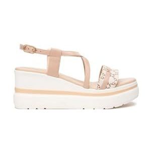 Nero Giardini E513512D damessandalen van leer en technisch materiaal, Beige, 35 EU