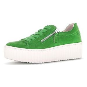 Gabor Low-Top sneakers voor dames, lage schoenen, uitneembaar voetbed, groen 31, 42.5 EU