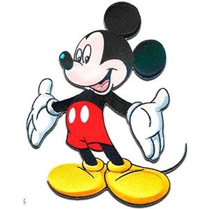 Applicatie / strijkapplicatie - Mickey Mouse XL 'Micky staend' Disney - zwart - 20x15cm - patch opstrijkbare applicatie patches patches patch