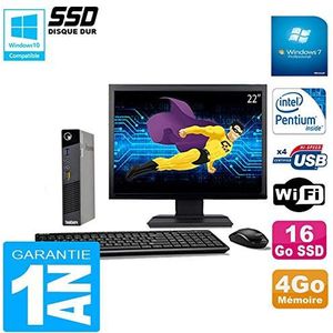 Lenovo Ultra Mini PC M73 USFF Tiny G3250T 4 GB harde schijf 16 GB SSD WiFi W7 display 22 inch (62 cm) (gereviseerd)