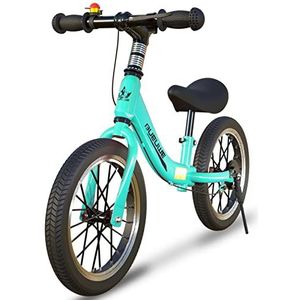 16 Inch Loopfiets Voor Kinderen Van 5-8 Jaar, Loopfiets Met Remmen, Verstelbaar Zadel, Lichtgewicht Koolstofstalen Frame Met Beugel, Stabiel En Duurzaam,Groen