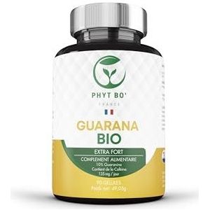 Guarana Biologisch voedingssupplement 90 capsules – kuur 30-45 dagen – stimulerend en verkwikkend effect – extra sterke vetverbranding – es voor energie en dagelijkse vitaliteit