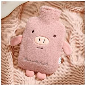 Mini warm water bottlehot, warmwaterkruik 1000ml schattig varken konijn warmwaterkruik met water gevuld warm water zak warm kompres buik warmer tas (maat : 500 ml) (maat: 1000 ml)