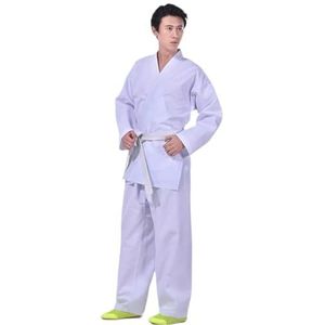 UBOHUZ Judo Pak met elastische tailleband voor sporttraining, fitnessstudio, met witte riem voor mannen en vrouwen