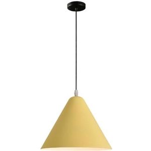 LANGDU Nordic Klassieke Kroonluchter Macaron Lampenkap Hanglamp Modern Industrieel Kantoor Hanglamp for Keukeneiland Studeerkamer Woonkamer Bar (Color : Yellow, Size : 35cm)