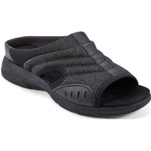 Easy Spirit Traciee3 damessandalen, plat, zwart glitter, 37,5 EU