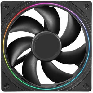 QPSJXN PWM ARGB Instelbare snelheid 12 cm stille computerval -Koelventilator met schokdemping en kleurrijk diafragma Verschillende gevallen (TL-S12-Black)