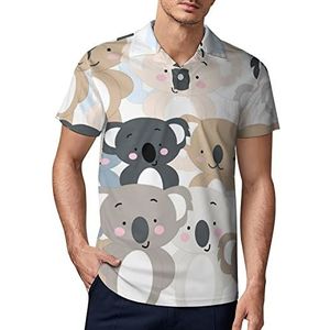Funny Koala Bear heren golf poloshirt zomer korte mouw T-shirt casual sneldrogende T-shirts L