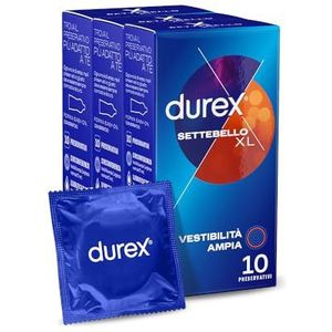 Durex Settebello XL Extra large, 30 profylactica (3 verpakkingen van 10 stuks)