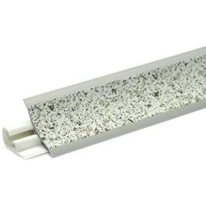 DQ-PP 2,5 m hoeklijst, licht graniet, 23 x 23 mm, pvc, gratis schroeven, keukenstrip voor het werkblad, afdekprofiel voor in de keuken, wandafsluitstrip, tafelbladlijst