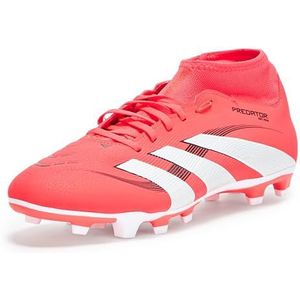 adidas Unisex Predator Club Sock Firm Multi Ground Sneaker, Lucid Red/White/Black, 11.5 US Men