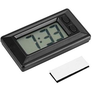 Digitale LCD-klok, 77x42.4x17.7 mm LCD Digitale Tafel Autodashboard Bureau Elektronische klok met zelfklevende pad Datum Tijd Kalenderweergave voor autodashboard Home Desk Office