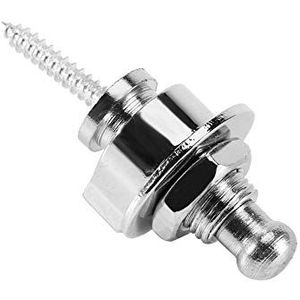 Gitaar straplock, lichtgewicht handig te gebruiken bas straplock, niet gemakkelijk te beschadigen voor bands Gitaarprofessionals oefenen en optreden(Zilver)