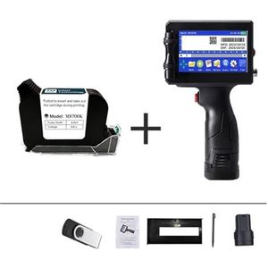 Draagbare inkjetprinter, 12,7/25,4 mm labelprinter, handheld inkjetprinter, QR-balk lotnummer logo patroon codering machine draagbaar(With 1 ink 12.7mm)