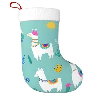 Kfjghhl Alpaca Llama Grote Xmas Kous Sneeuwpop Gedrukt Patroon Sokken Kerst Opknoping Tassen Home Decoraties