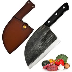 Koksmes Chinees, Slagermes, Uitbeenmes, Santoku Mes, Vleesmes, Schilmes, Universeel Mes, Keukenmes, Hakmes Met Lederen Schede, Kookmes, Groentemes, Snijmes