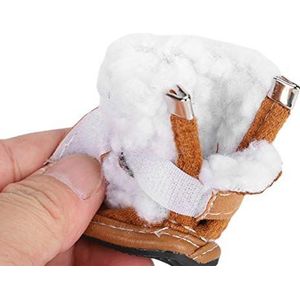 Hondenschoenen, rubberen comfortabele hondenlaarzen met klittenbandsluiting voor winterkleding(Khaki, Nummer 4)