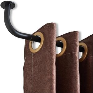 ACAZA Gordijnroede - Gordijnroede uitschuifbaar - Gordijnstang 120 tot 210 cm - Zwart