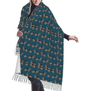 GRatka Sjaal, Duitse herder, uniseks, omzoomde sjaal, grote warme zachte kasjmiergevoel, sjaals, omslagdoeken, 196 x 68 cm, zoals afgebeeld, 196x68cm