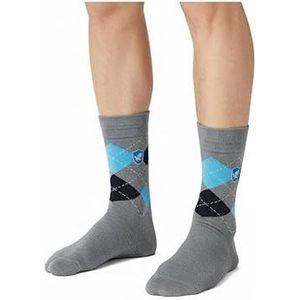 Gelicentieerde Harry Potter Ravenklauw Argyle gebreide sokken Ravenklauw Logo geborduurd maat 6-11, Grijs/Blauw, Eén Maat